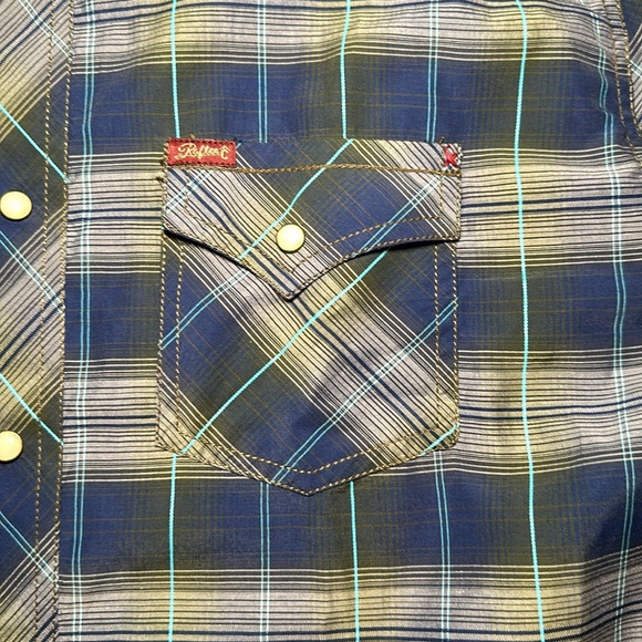 Rafter-C Red Dirt Collection Western Long Sleeve Pearl Snap Button Shirt - XL - Picture 6 of 8